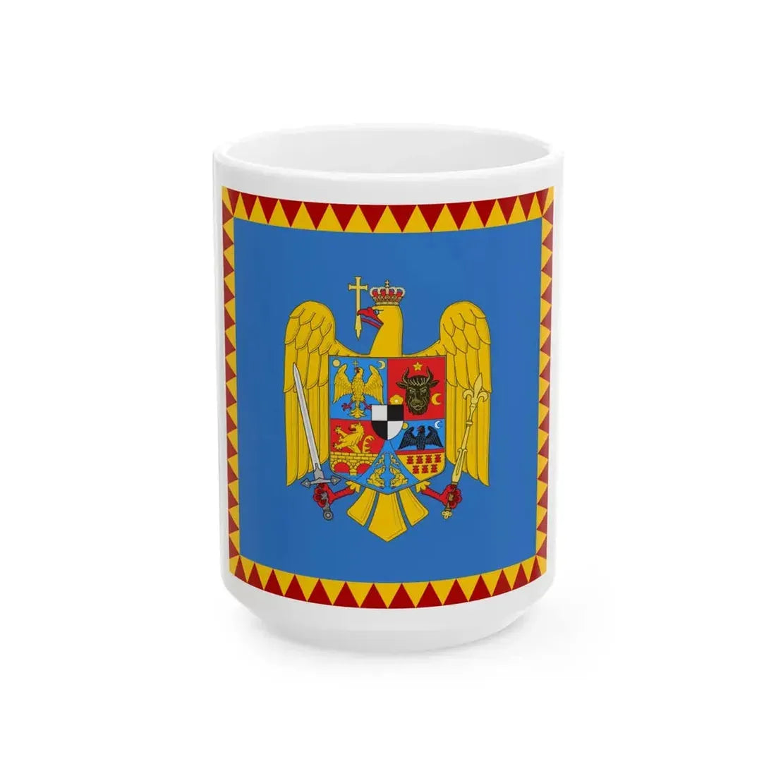 Royal standard of Romania Crown Prince 1922 model (Oman) White Coffee Mug 15oz - Go Mug Yourself
