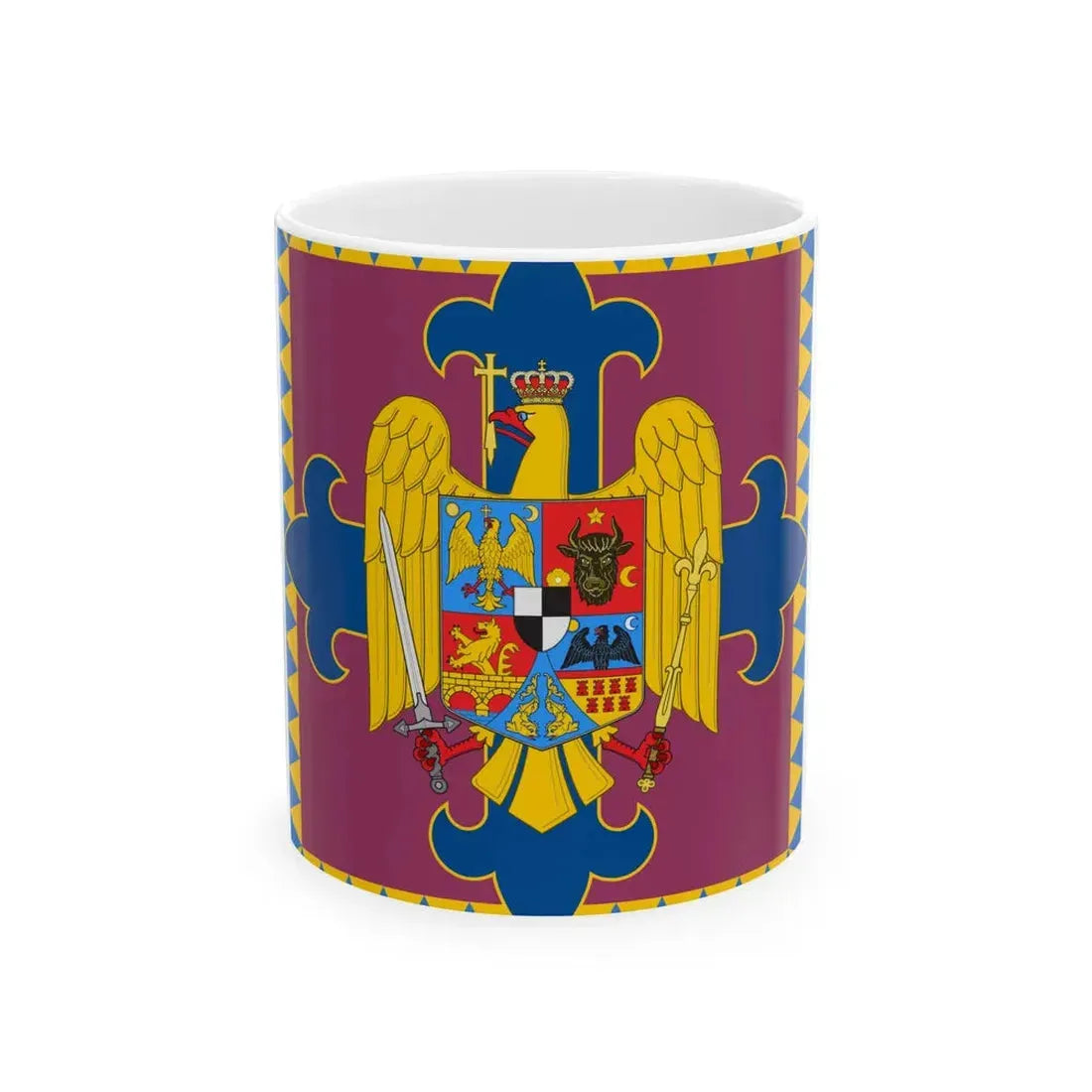 Royal standard of Romania King 1922 model (Oman) White Coffee Mug 11oz - Go Mug Yourself