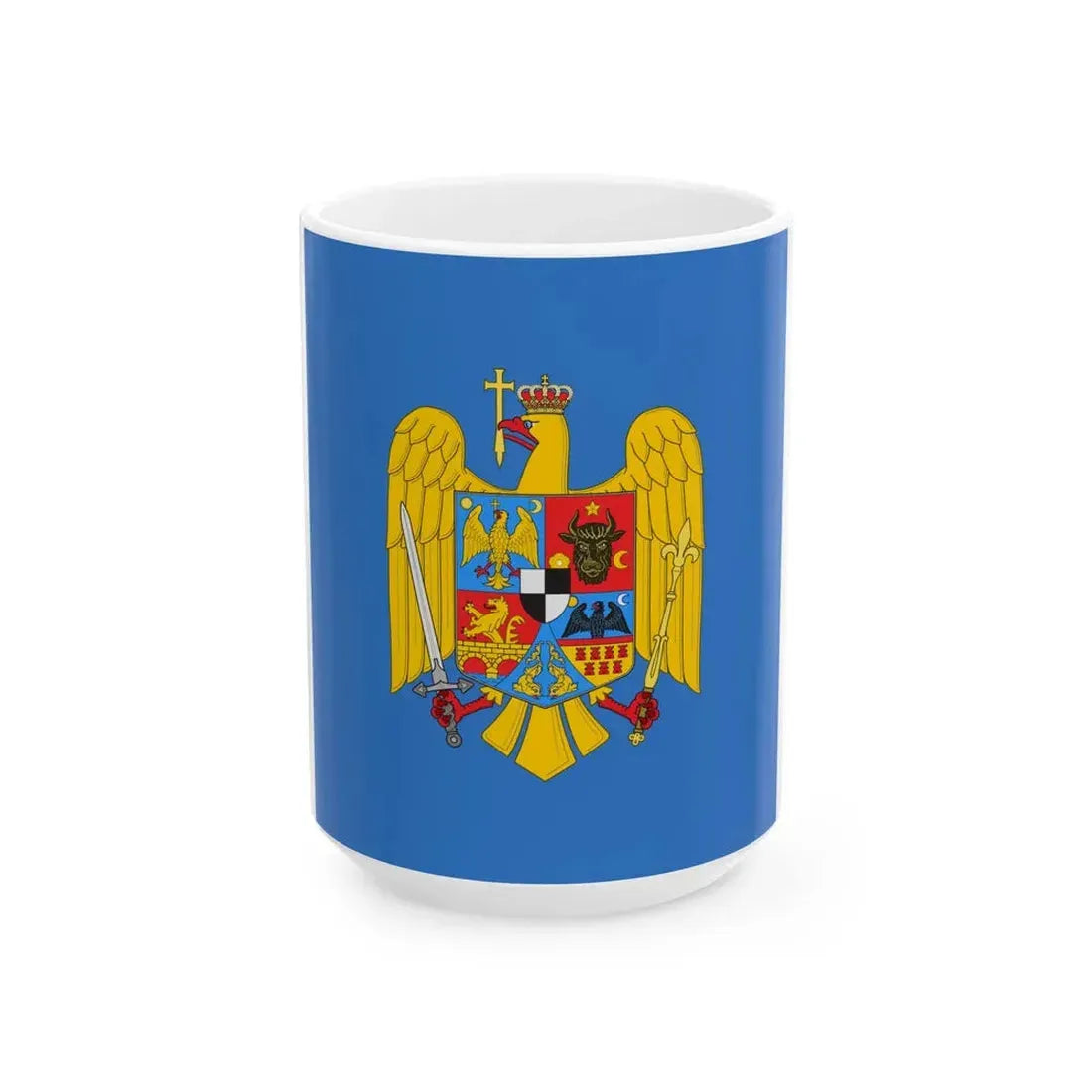 Royal standard of Romania Prince 1922 model (Oman) White Coffee Mug 15oz - Go Mug Yourself