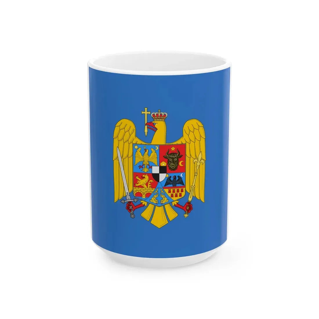 Royal standard of Romania Prince 1922 model (Oman) White Coffee Mug 15oz - Go Mug Yourself
