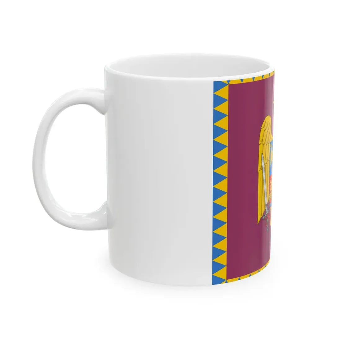 Royal standard of Romania Queen 1922 model (Oman) White Coffee Mug - Go Mug Yourself
