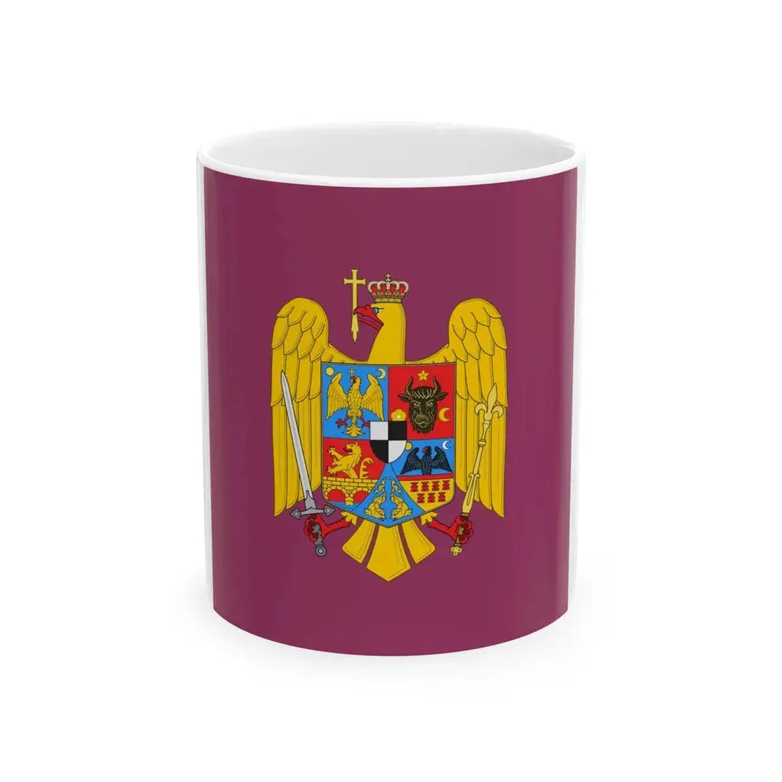Royal standard of Romania Queen Mother 1941 model (Oman) White Coffee Mug 11oz - Go Mug Yourself