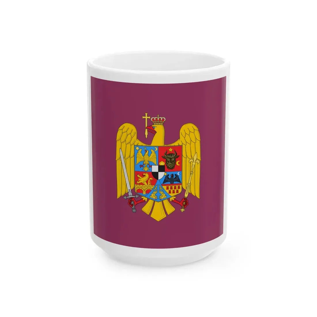 Royal standard of Romania Queen Mother 1941 model (Oman) White Coffee Mug 15oz - Go Mug Yourself