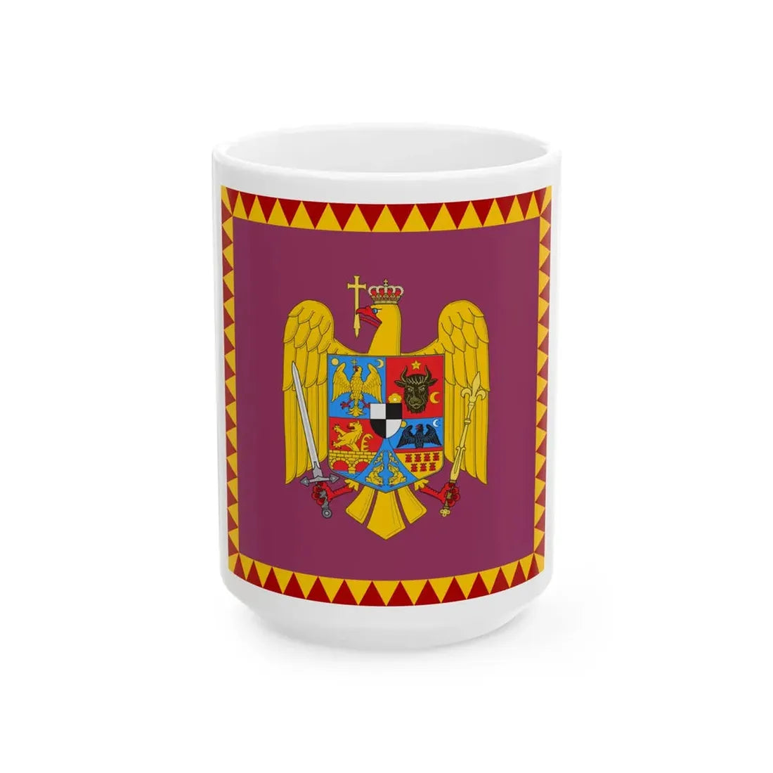 Royal Standard of the Crown Princess of Romania (Oman) White Coffee Mug 15oz - Go Mug Yourself