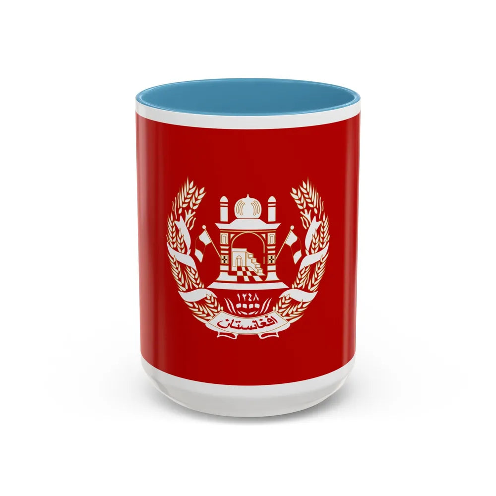 Royal Standard of the King of Afghanistan 1931 to 1973 - Accent Coffee Mug 15oz Light Blue - Go Mug Yourself