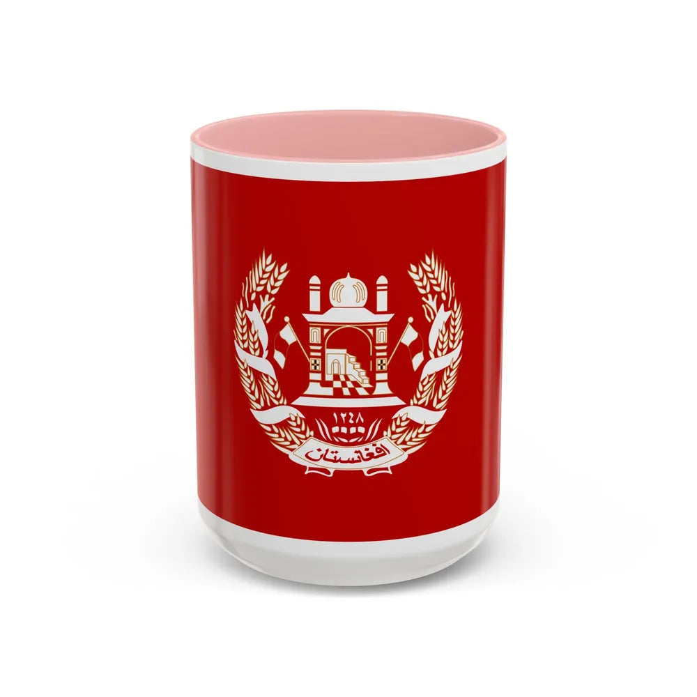 Royal Standard of the King of Afghanistan 1931 to 1973 - Accent Coffee Mug 15oz Pink - Go Mug Yourself