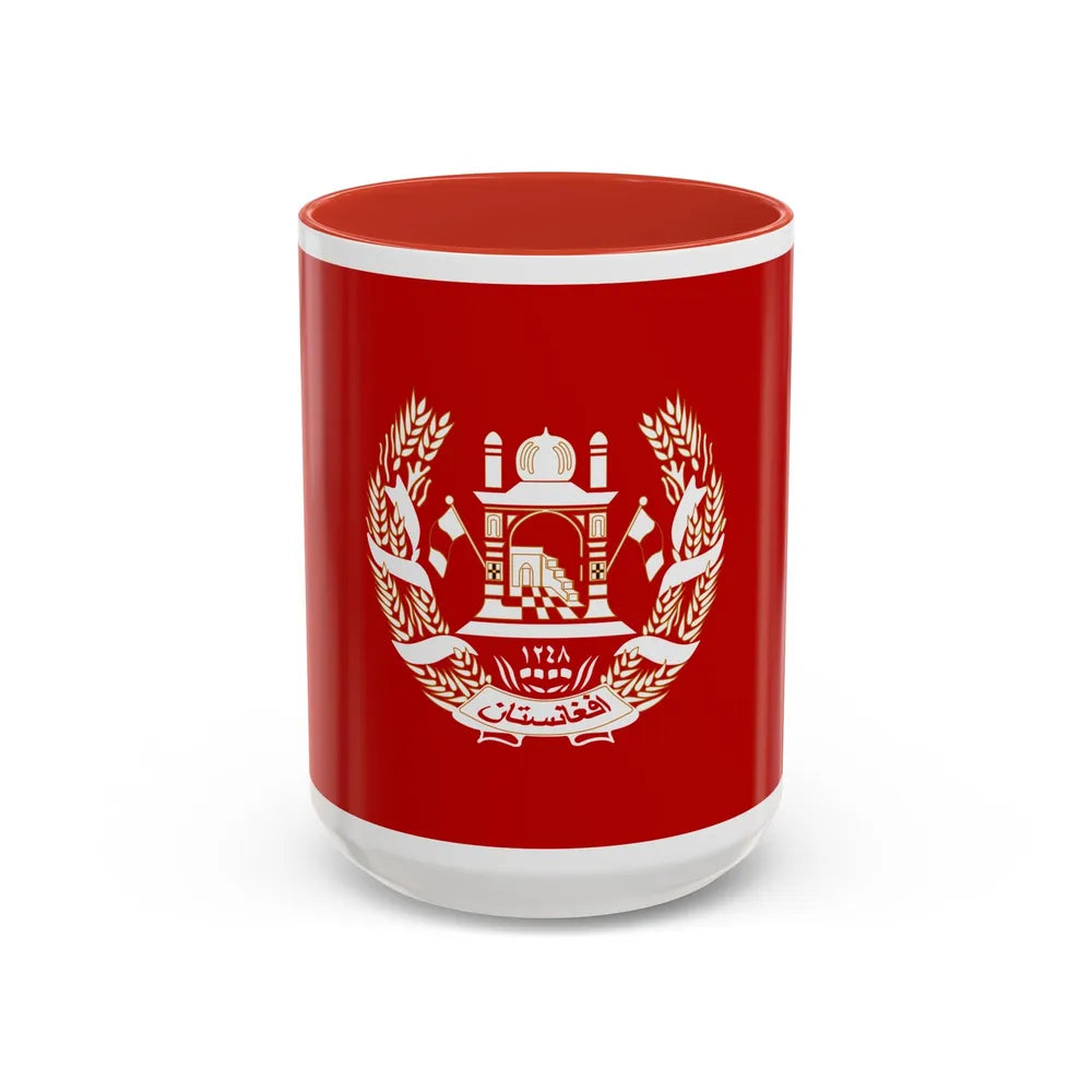 Royal Standard of the King of Afghanistan 1931 to 1973 - Accent Coffee Mug 15oz Red - Go Mug Yourself