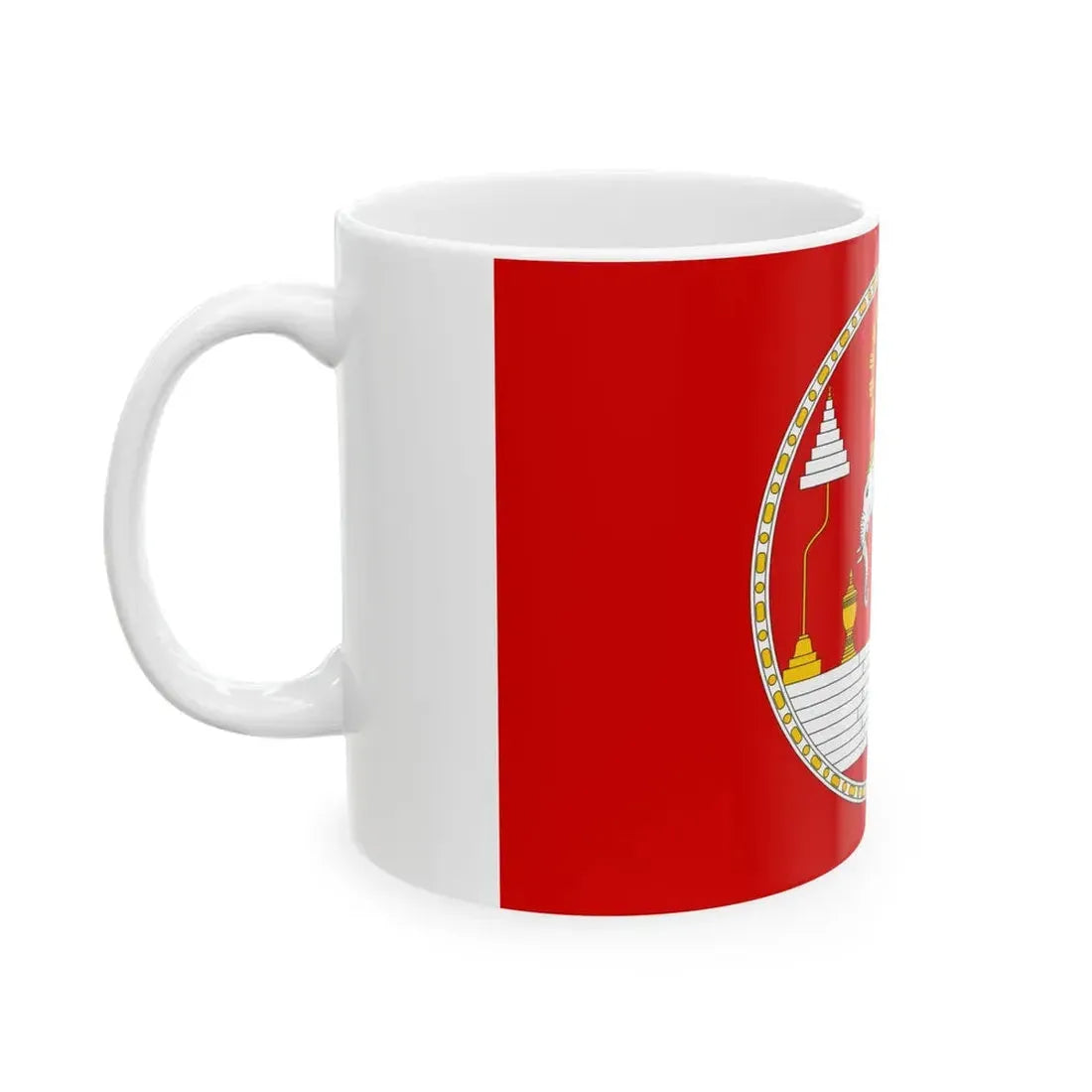 Royal Standard of the Kingdom of Laos (Laos) White Coffee Mug - Go Mug Yourself
