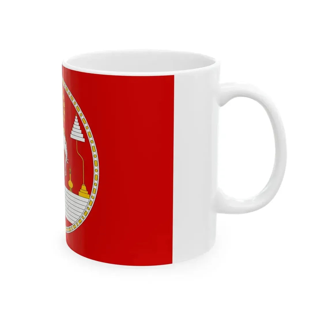 Royal Standard of the Kingdom of Laos (Laos) White Coffee Mug - Go Mug Yourself