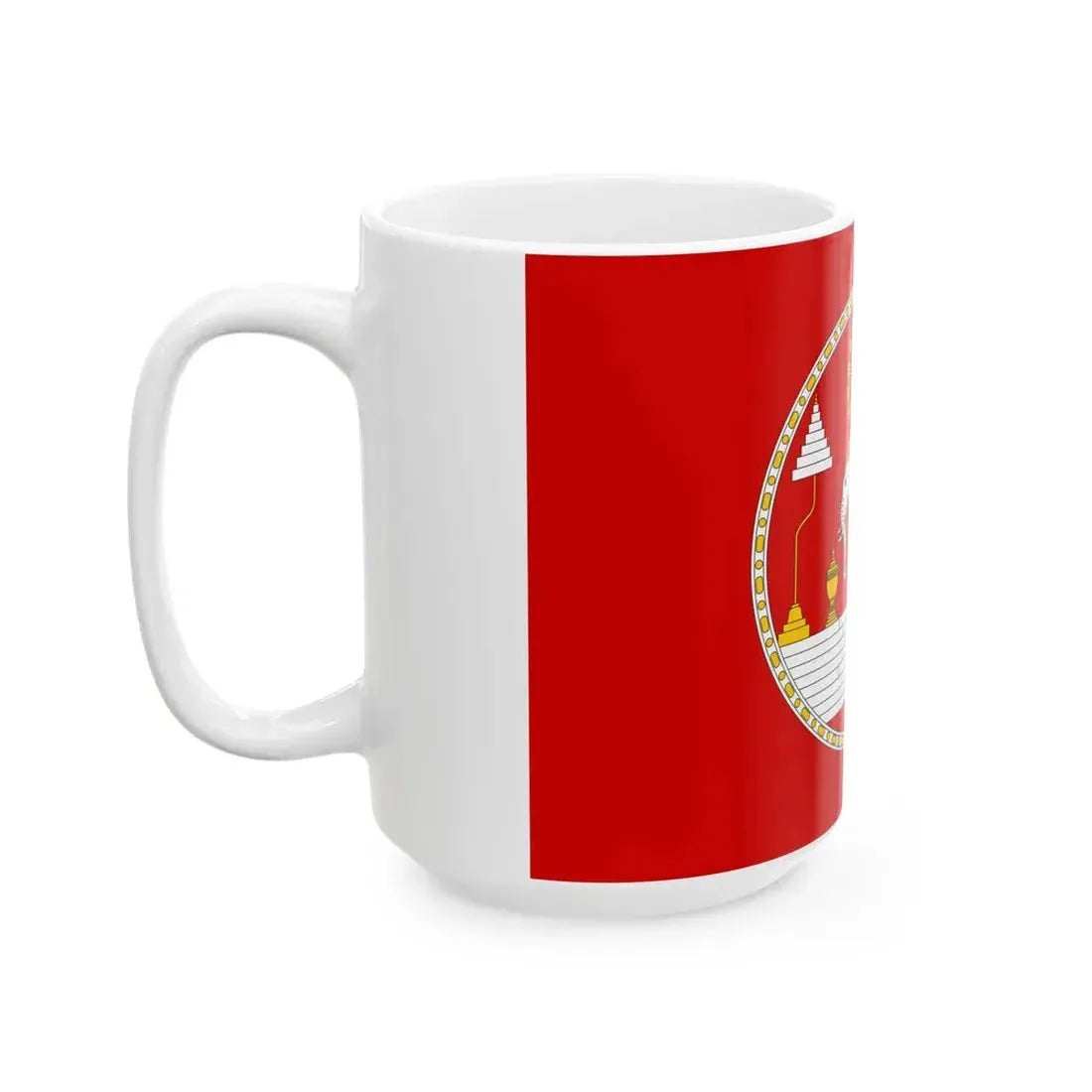 Royal Standard of the Kingdom of Laos (Laos) White Coffee Mug - Go Mug Yourself