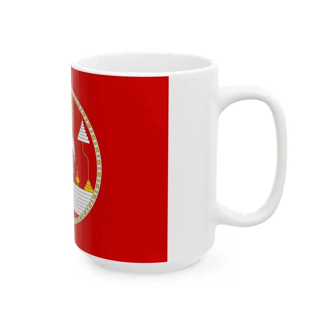 Royal Standard of the Kingdom of Laos (Laos) White Coffee Mug - Go Mug Yourself
