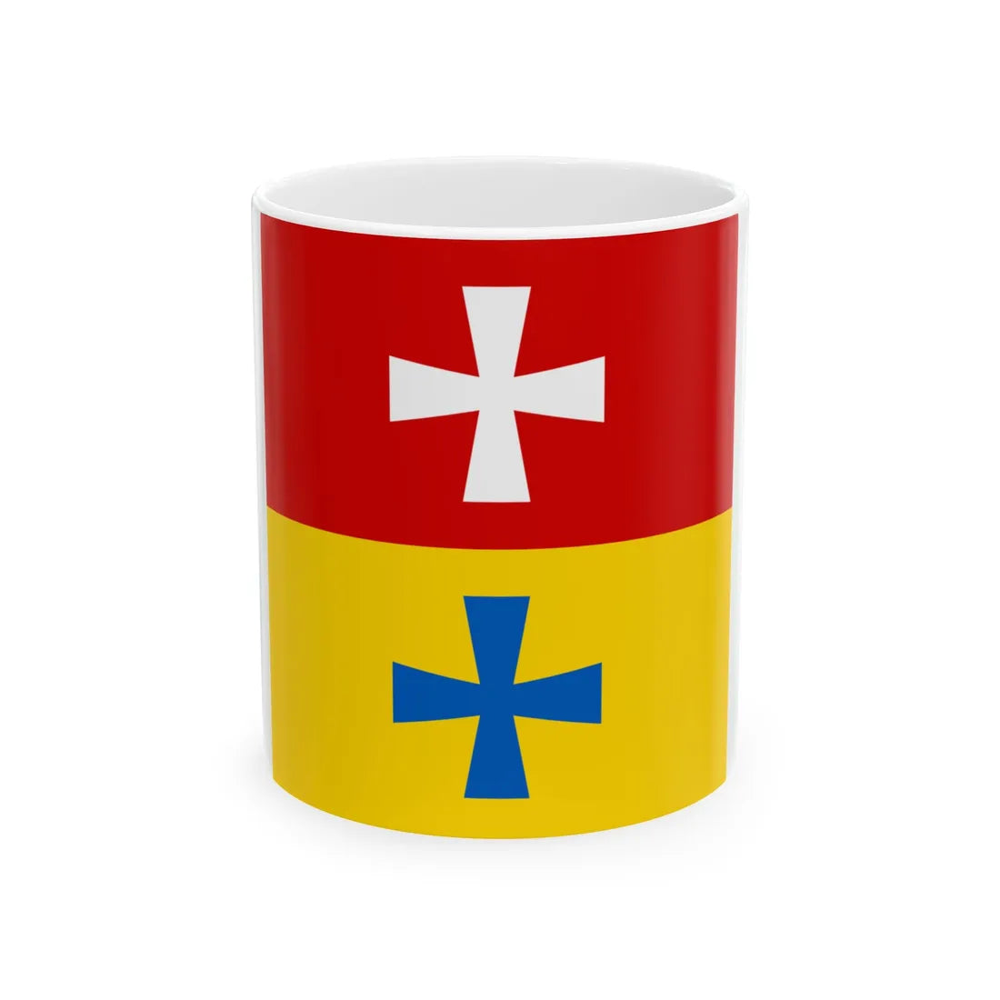 Rozhyshe flag (Ukraine) White Coffee Mug 11oz - Go Mug Yourself