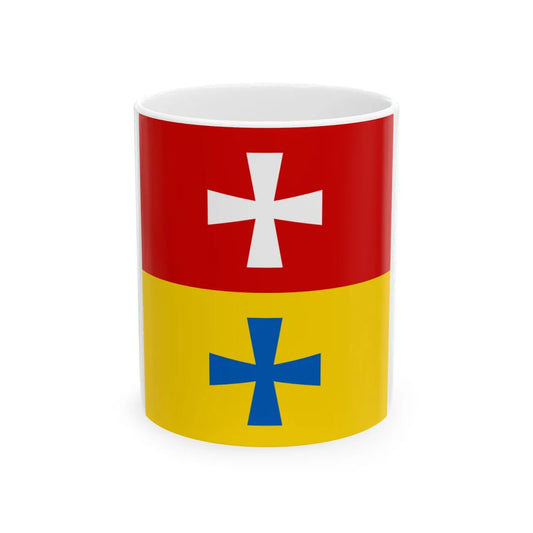 Rozhyshe flag (Ukraine) White Coffee Mug 11oz - Go Mug Yourself