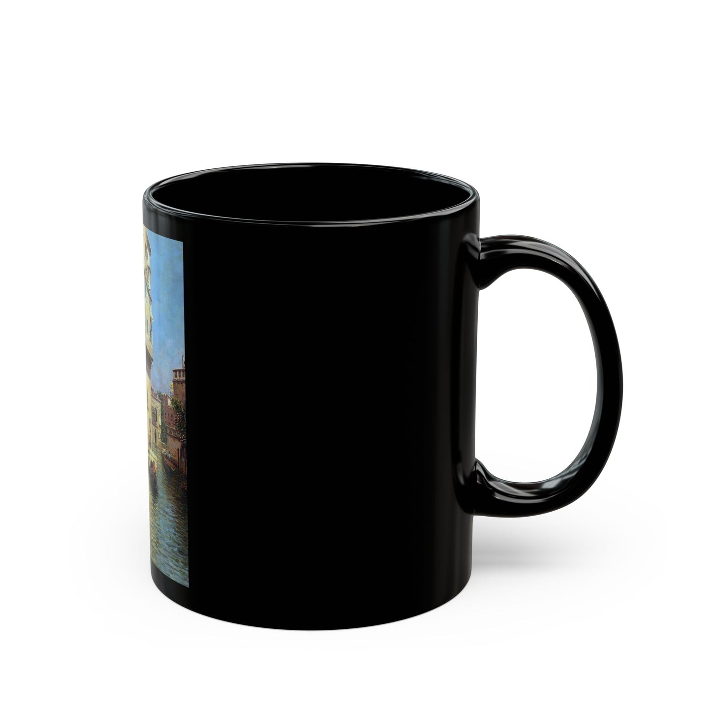 Rubens Santoro (1859-1942) A Vnetian Backwater - Black Coffee Mug-Go Mug Yourself
