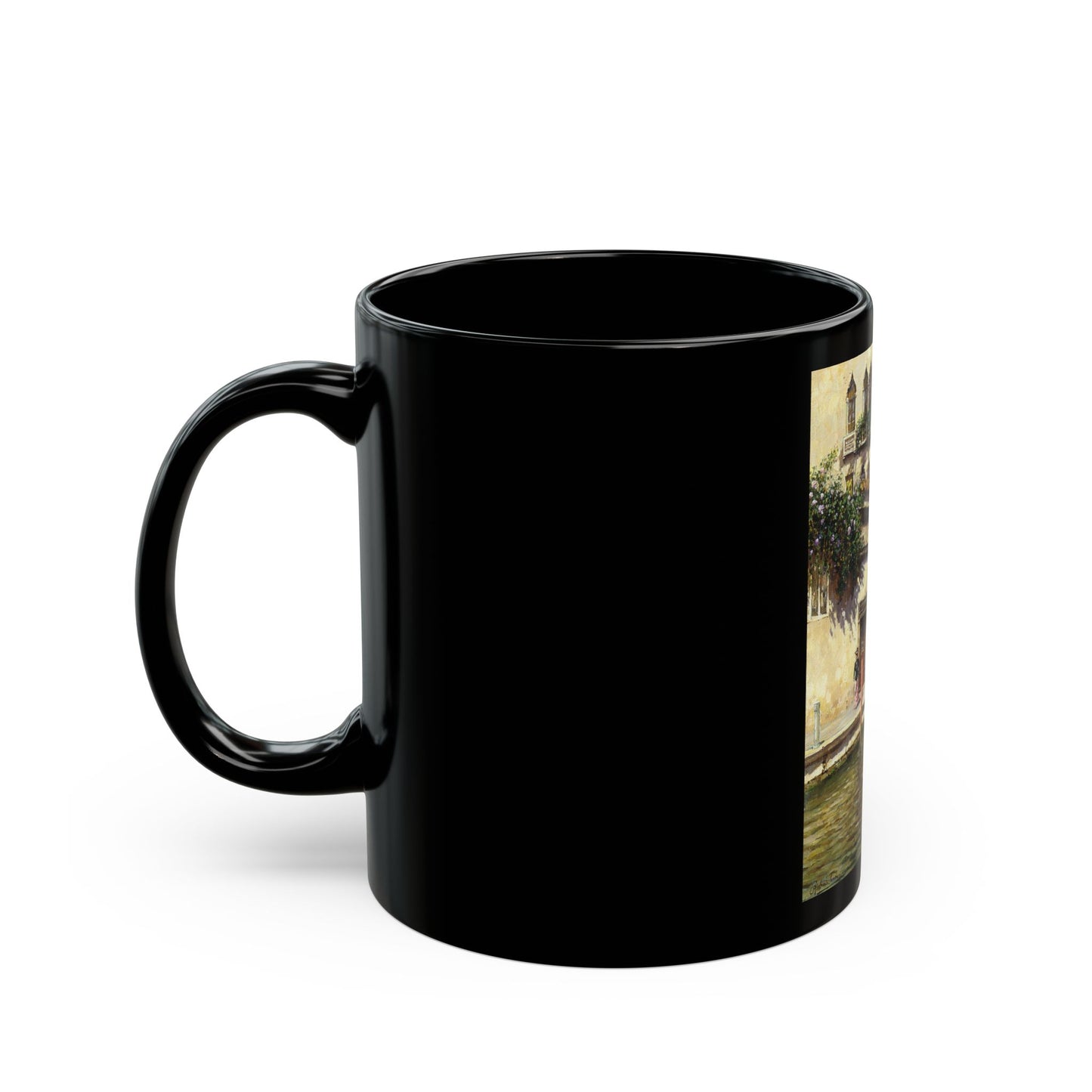 Rubens Santoro (1859-1942) A Vnetian Backwater - Black Coffee Mug-Go Mug Yourself