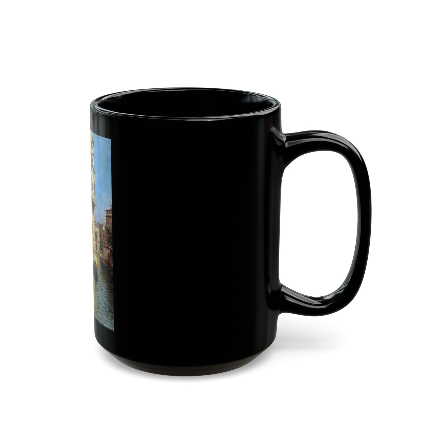 Rubens Santoro (1859-1942) A Vnetian Backwater - Black Coffee Mug-Go Mug Yourself