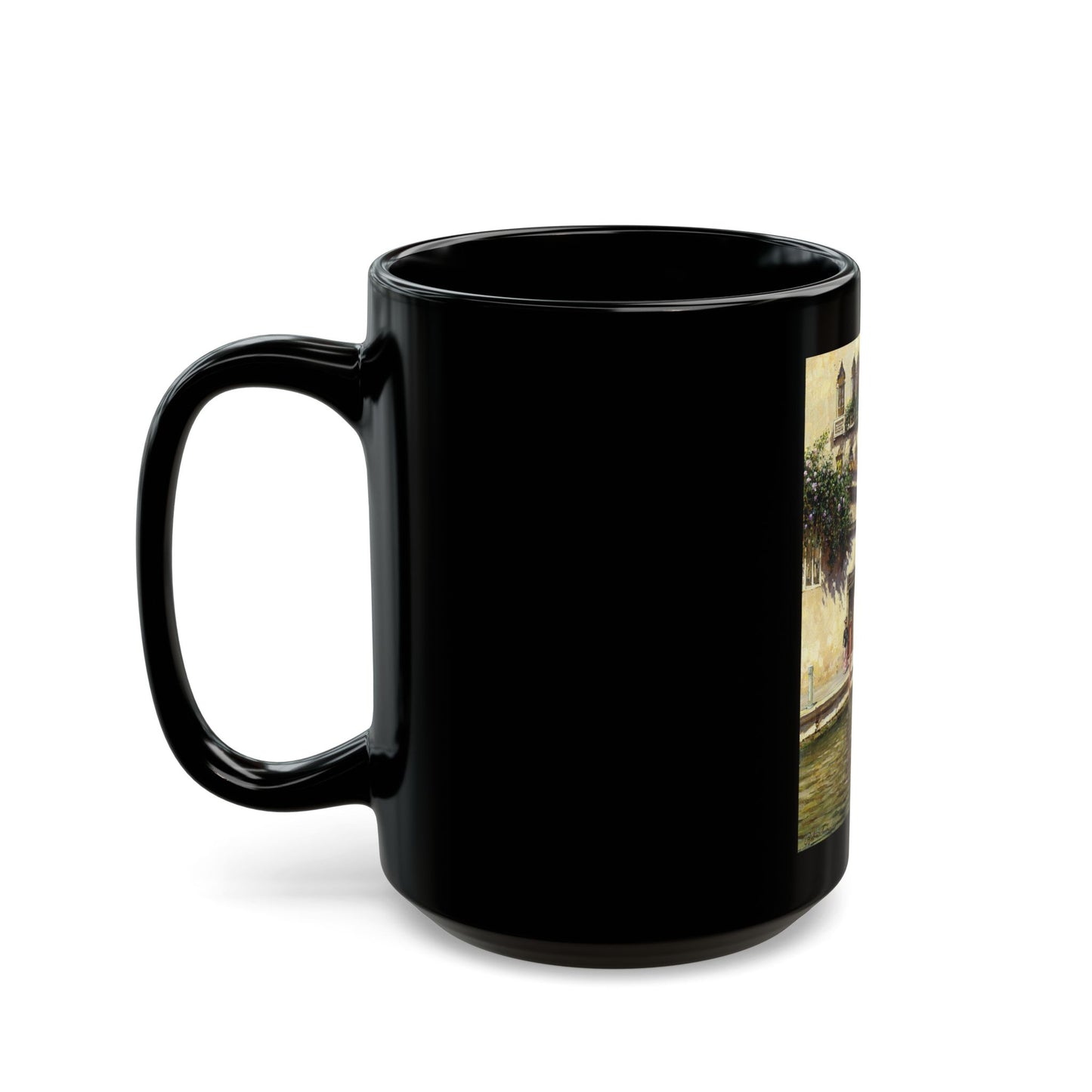 Rubens Santoro (1859-1942) A Vnetian Backwater - Black Coffee Mug-Go Mug Yourself