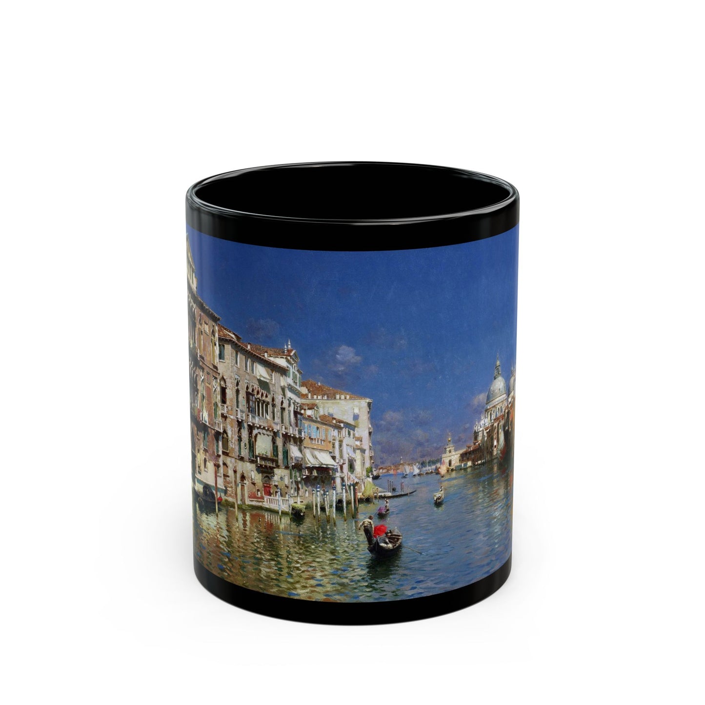 Rubens Santoro (1859-1942) The Grand Canal - Black Coffee Mug-11oz-Go Mug Yourself