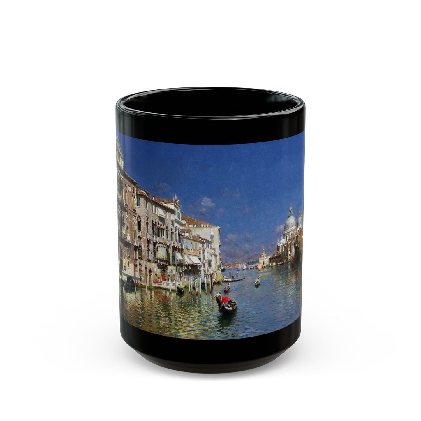 Rubens Santoro (1859-1942) The Grand Canal - Black Coffee Mug-15oz-Go Mug Yourself
