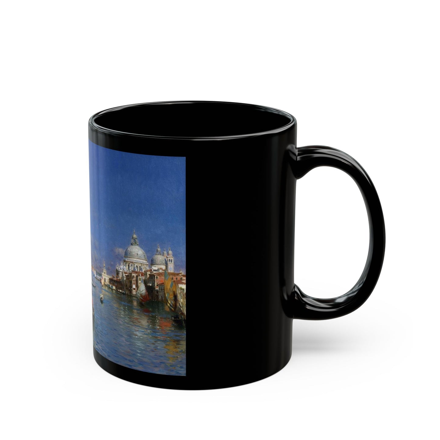 Rubens Santoro (1859-1942) The Grand Canal - Black Coffee Mug-Go Mug Yourself