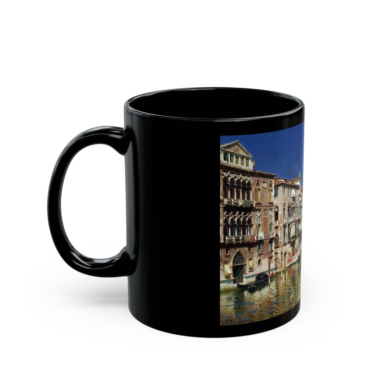 Rubens Santoro (1859-1942) The Grand Canal - Black Coffee Mug-Go Mug Yourself