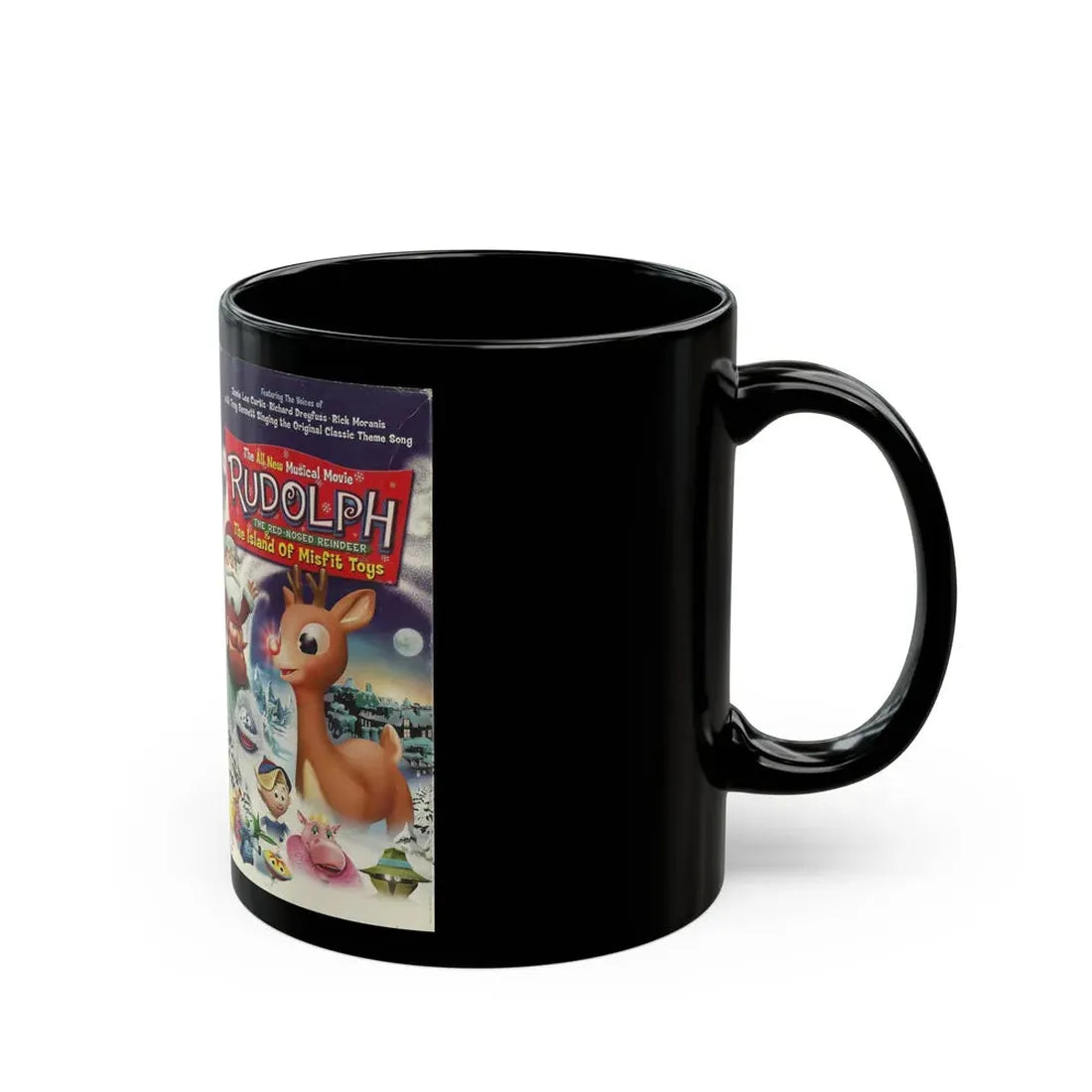 RUDOLPH AND THE ISLAND OF MISFIT TOYS (VHS COVER) - Black Coffee Mug - Go Mug Yourself