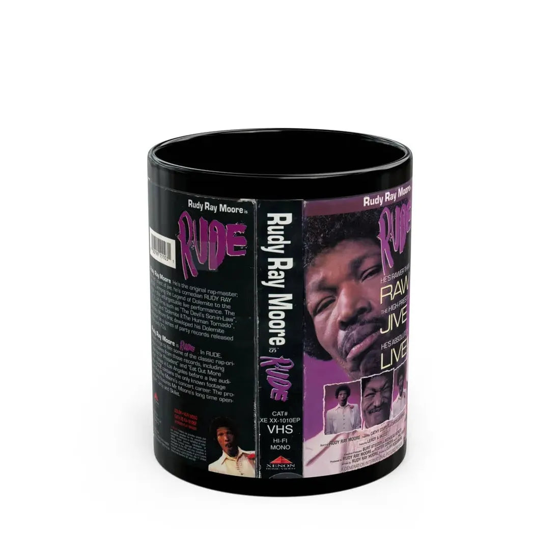 RUDY RAY MOORE RUDE (VHS COVER) - Black Coffee Mug 11oz - Go Mug Yourself