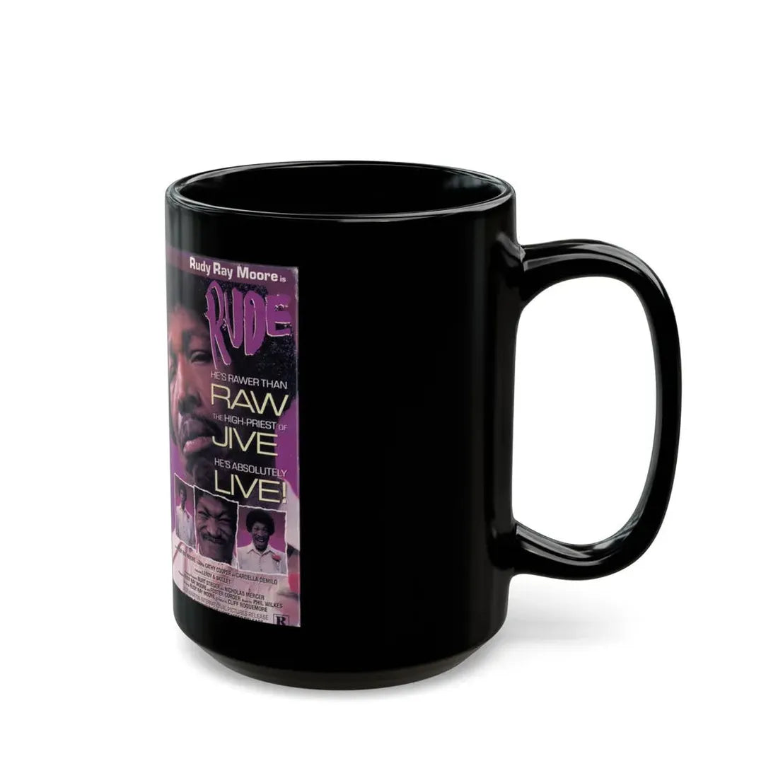 RUDY RAY MOORE RUDE (VHS COVER) - Black Coffee Mug - Go Mug Yourself