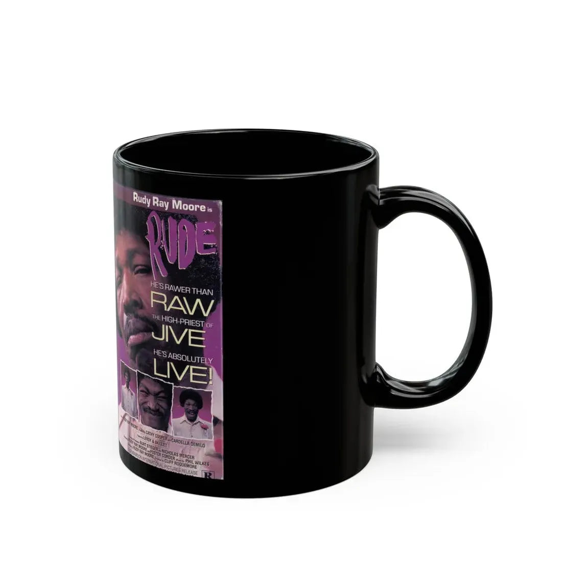 RUDY RAY MOORE RUDE (VHS COVER) - Black Coffee Mug - Go Mug Yourself