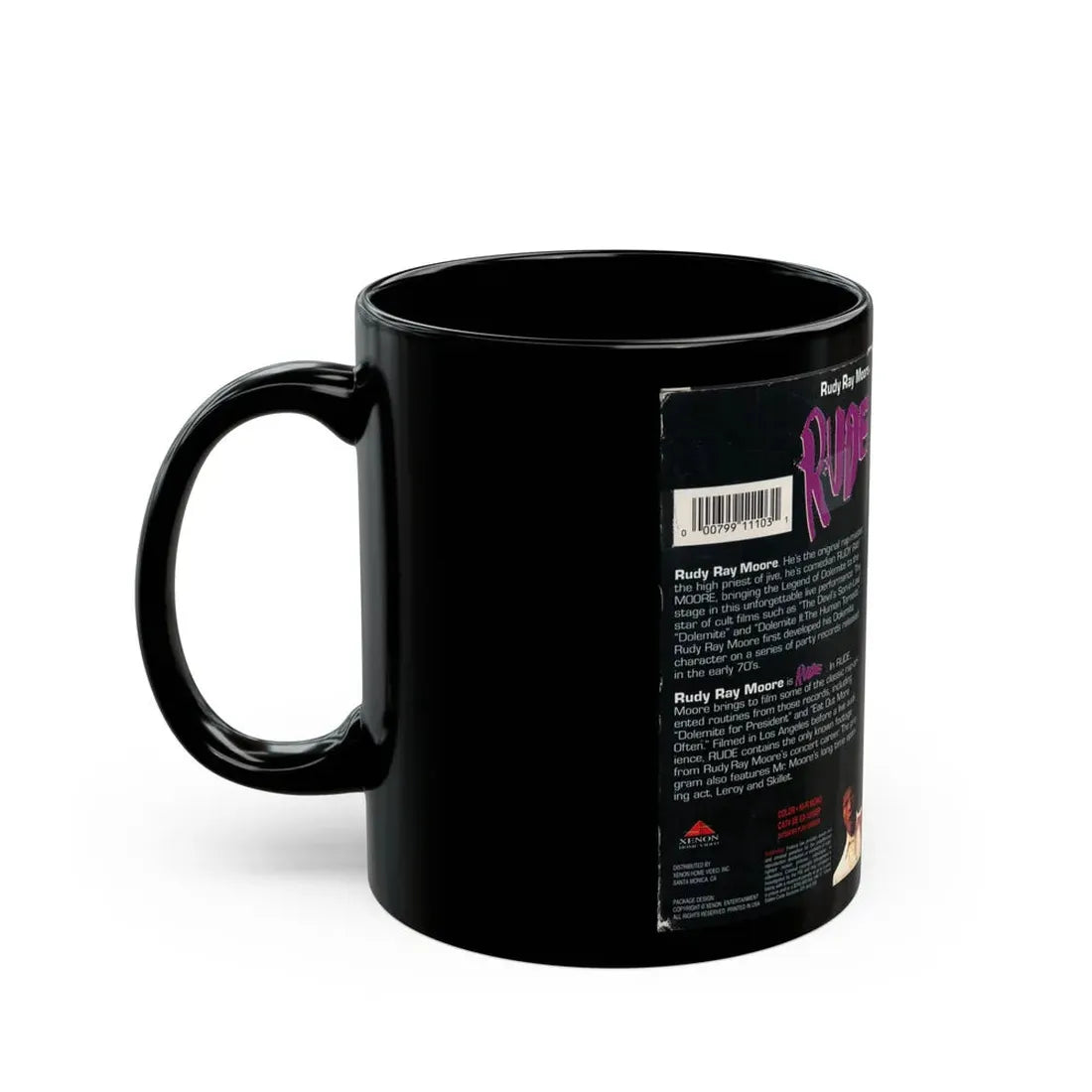 RUDY RAY MOORE RUDE (VHS COVER) - Black Coffee Mug - Go Mug Yourself