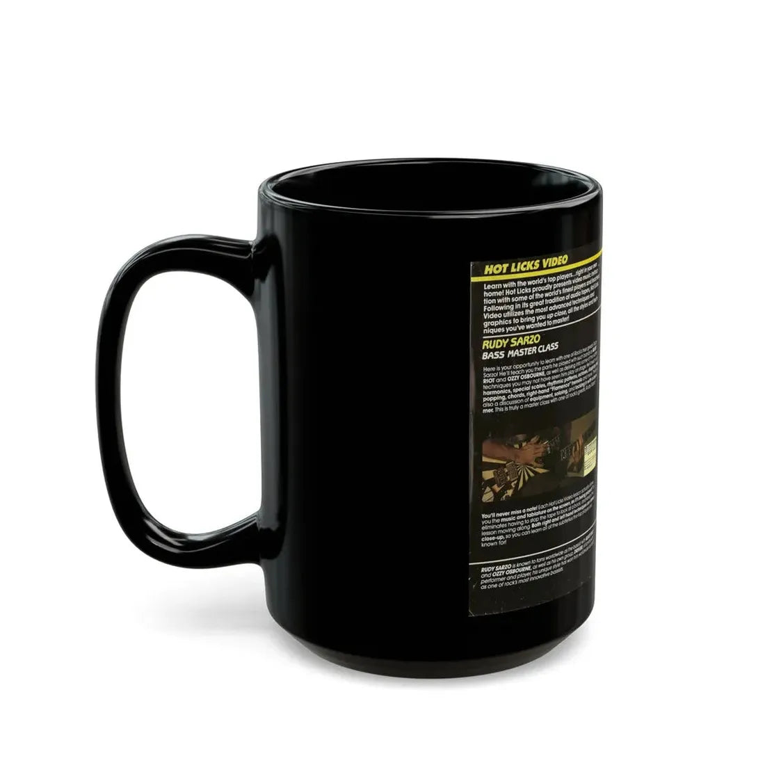 RUDY SARZO BASS MASTER CLASS (VHS COVER) - Black Coffee Mug - Go Mug Yourself