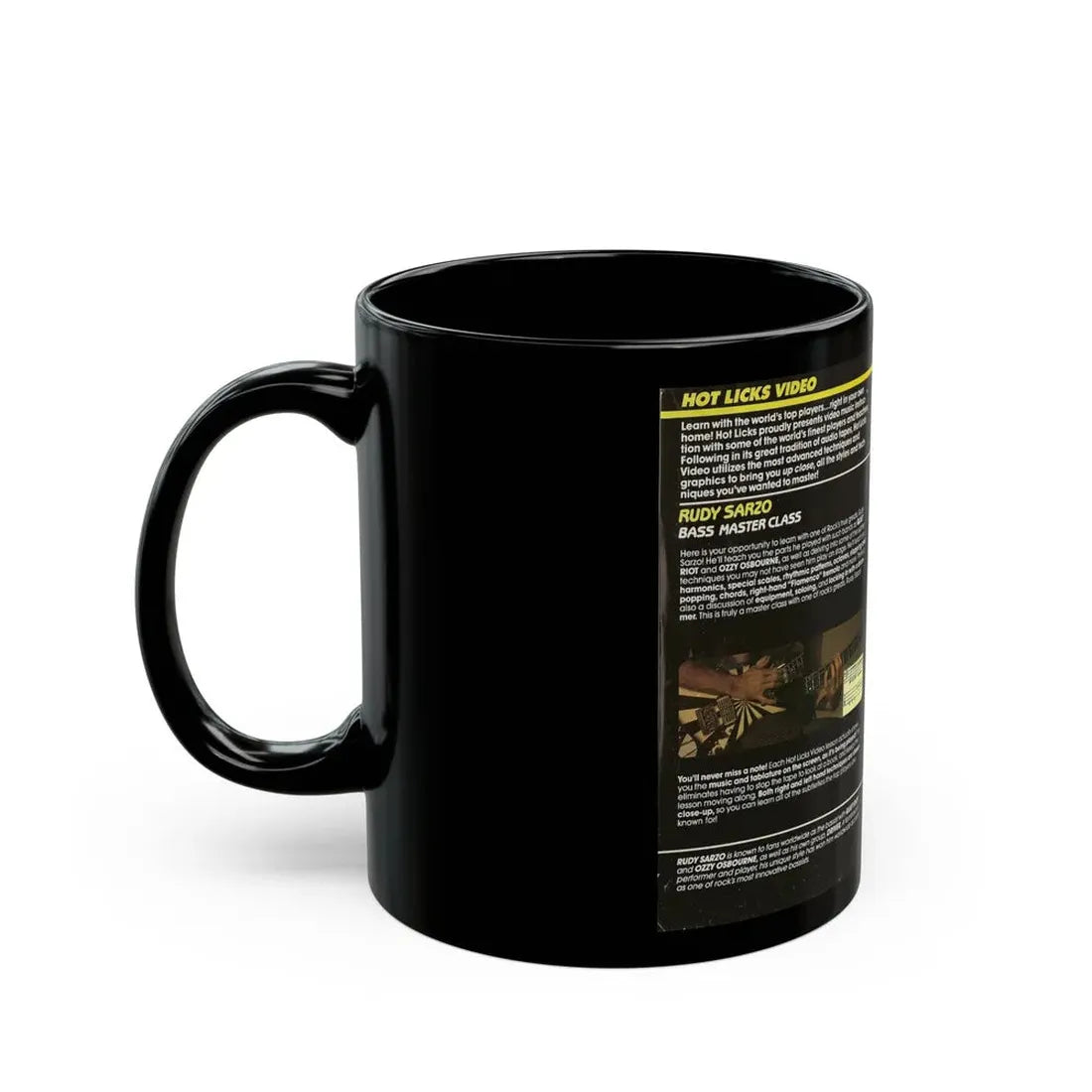 RUDY SARZO BASS MASTER CLASS (VHS COVER) - Black Coffee Mug - Go Mug Yourself