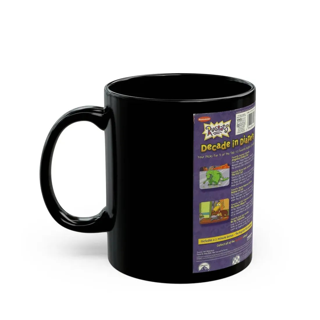 RUGRATS DECADE IN DIAPERS NICKELODEON (VHS COVER) - Black Coffee Mug - Go Mug Yourself