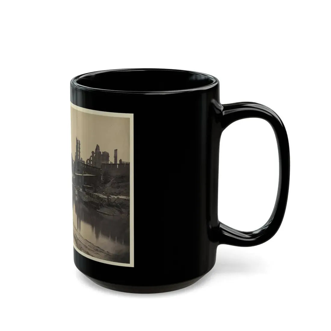 Ruins At Richmond, Va., Canal In Foreground, Ruins In Background (U.S. Civil War) Black Coffee Mug - Go Mug Yourself