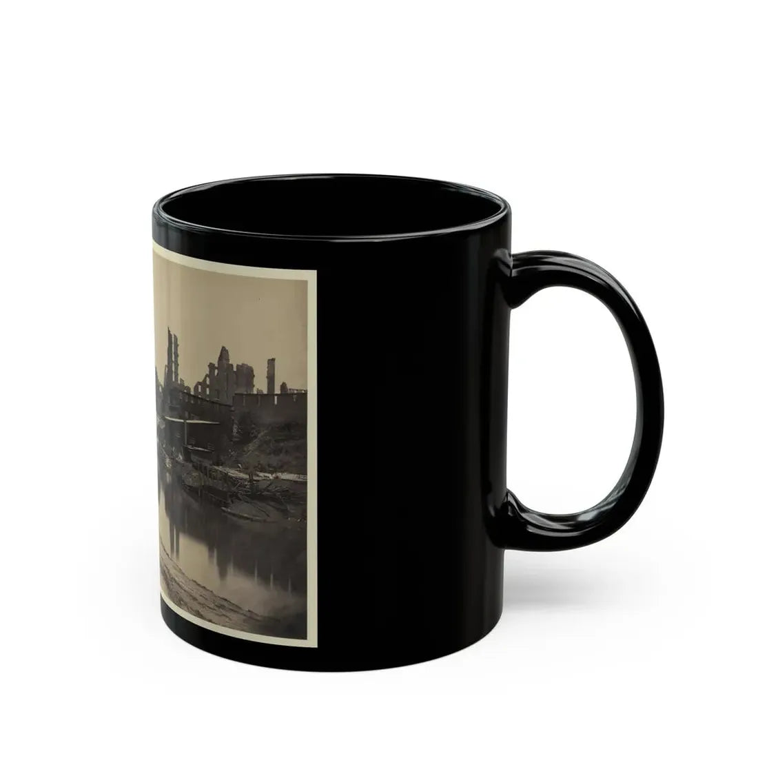 Ruins At Richmond, Va., Canal In Foreground, Ruins In Background (U.S. Civil War) Black Coffee Mug - Go Mug Yourself