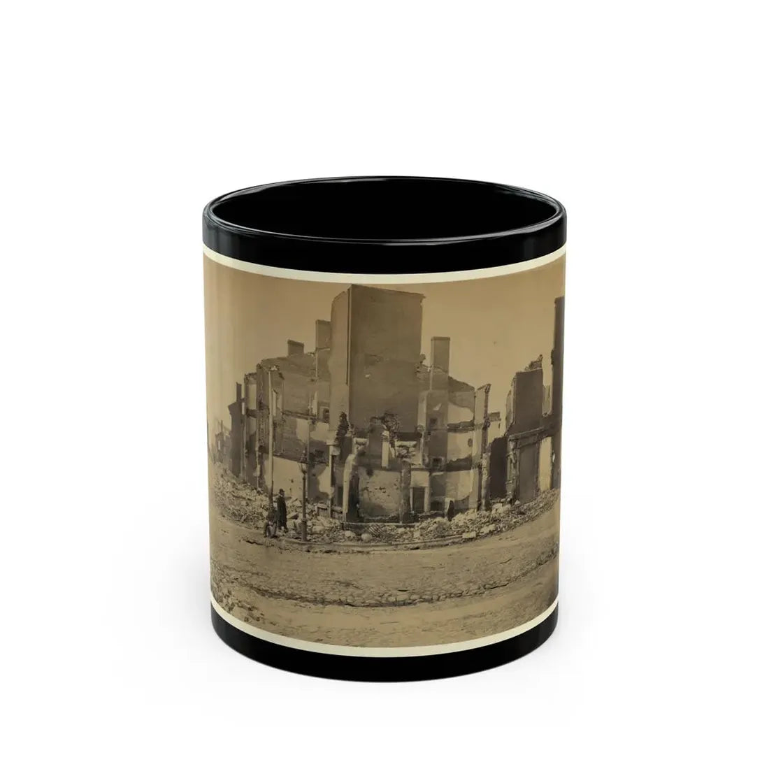 Ruins In Richmond, Va. (U.S. Civil War) Black Coffee Mug 11oz - Go Mug Yourself