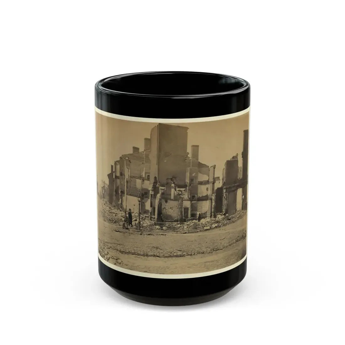 Ruins In Richmond, Va. (U.S. Civil War) Black Coffee Mug 15oz - Go Mug Yourself
