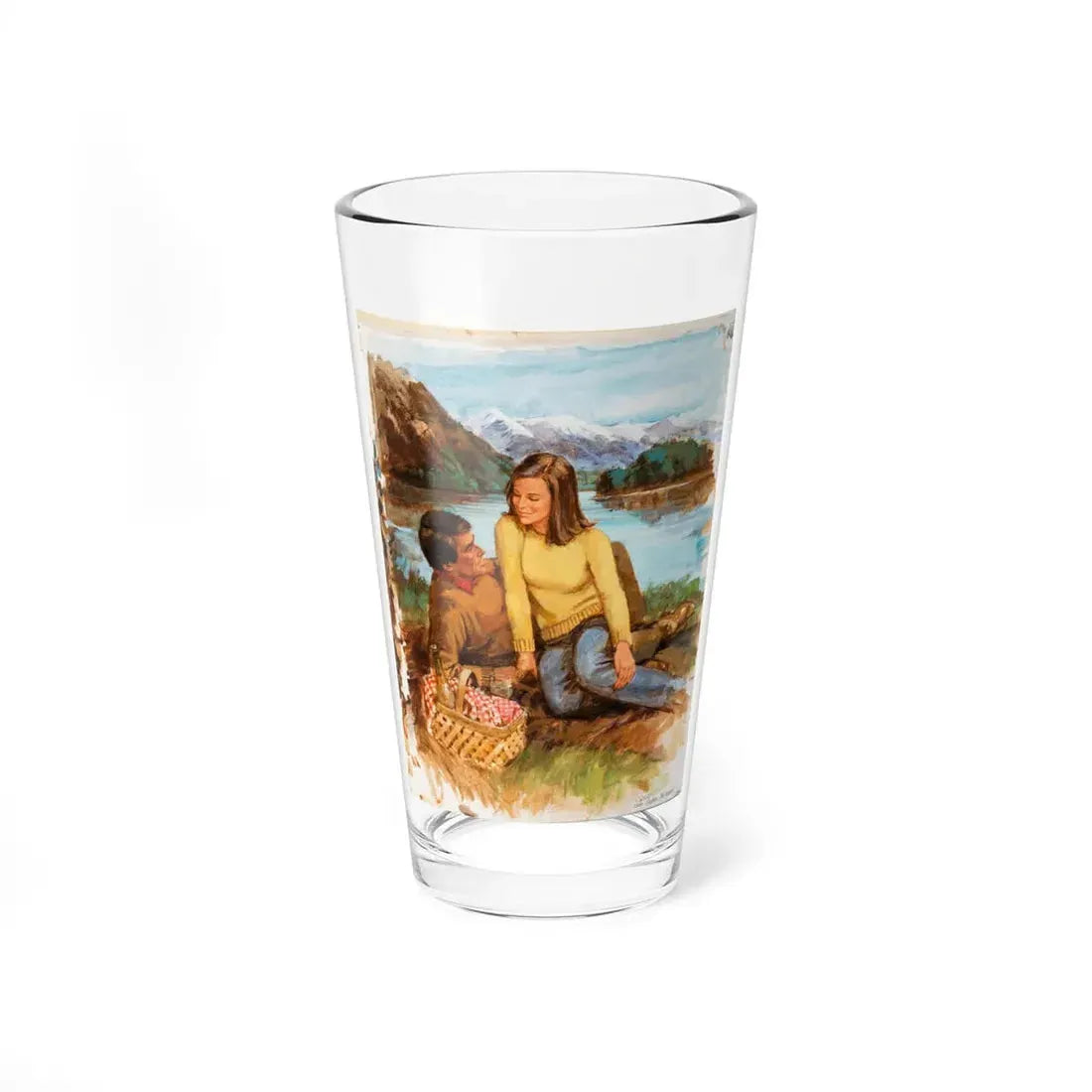 Run Before The Wind, Harlequin Romance 2512, Paperback Novel Cover, 1982 - Pint Glass 16oz 16oz - Go Mug Yourself