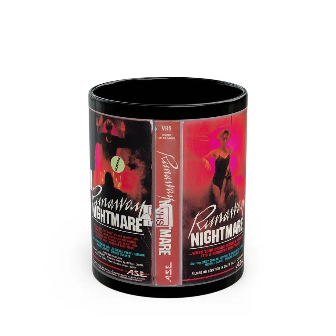 RUNAWAY NIGHTMARE (VHS COVER) - Black Coffee Mug 11oz - Go Mug Yourself