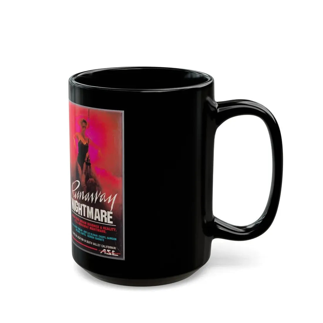 RUNAWAY NIGHTMARE (VHS COVER) - Black Coffee Mug - Go Mug Yourself