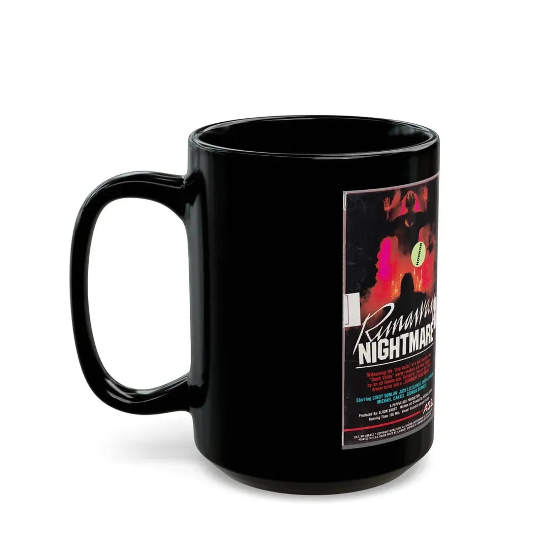 RUNAWAY NIGHTMARE (VHS COVER) - Black Coffee Mug - Go Mug Yourself