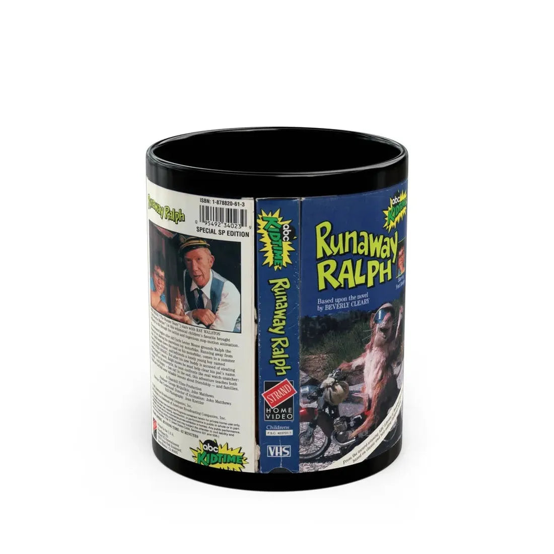 RUNAWAY RALPH ABC KIDTIME (VHS COVER) - Black Coffee Mug 11oz - Go Mug Yourself
