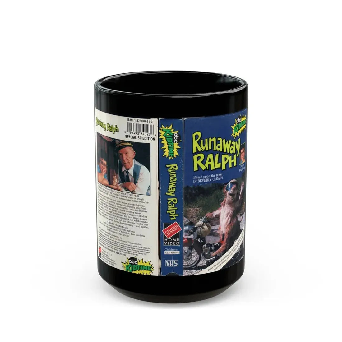 RUNAWAY RALPH ABC KIDTIME (VHS COVER) - Black Coffee Mug 15oz - Go Mug Yourself