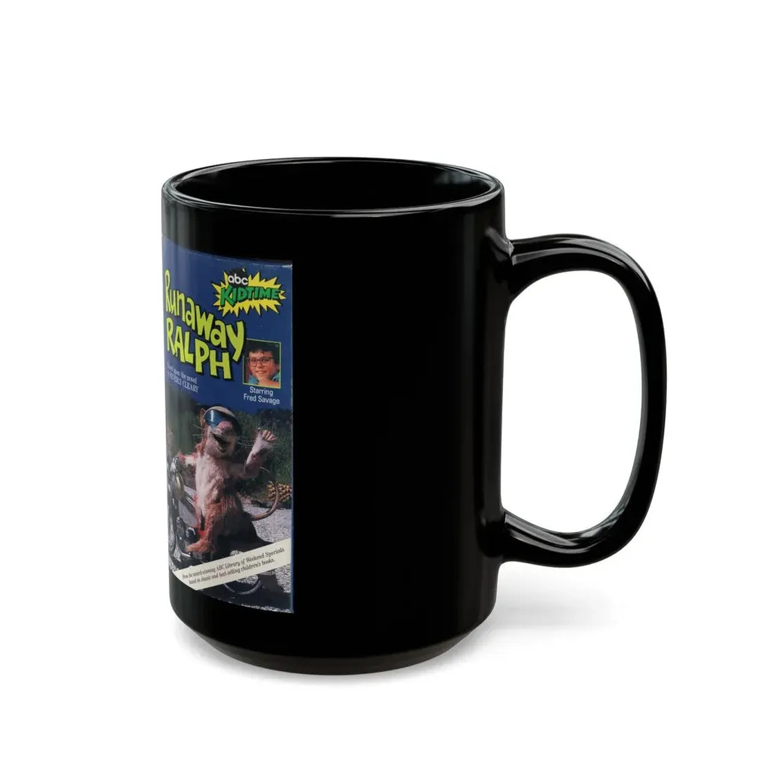 RUNAWAY RALPH ABC KIDTIME (VHS COVER) - Black Coffee Mug - Go Mug Yourself