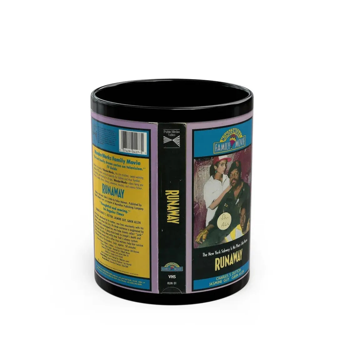 RUNAWAY WONDERWORKS FAMILY MOVIE (VHS COVER) - Black Coffee Mug 11oz - Go Mug Yourself