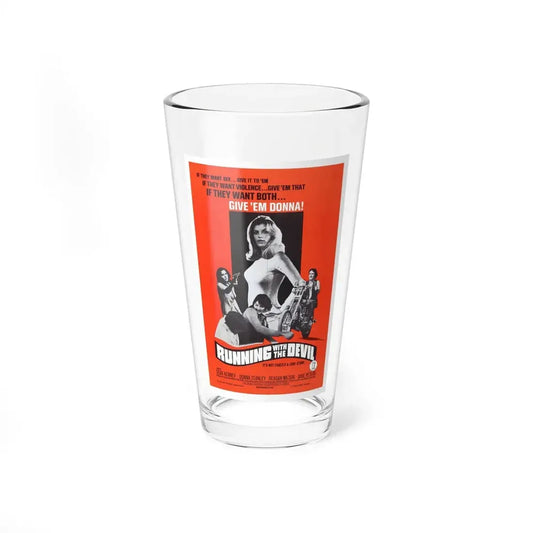 RUNNING WITH THE DEVIL 1973 Movie Poster - Pint Glass 16oz 16oz - Go Mug Yourself