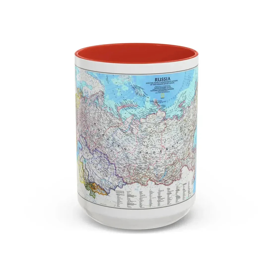 Russia and the Newly Independent Nations (1993) (Map) Accent Coffee Mug 15oz Red - Go Mug Yourself
