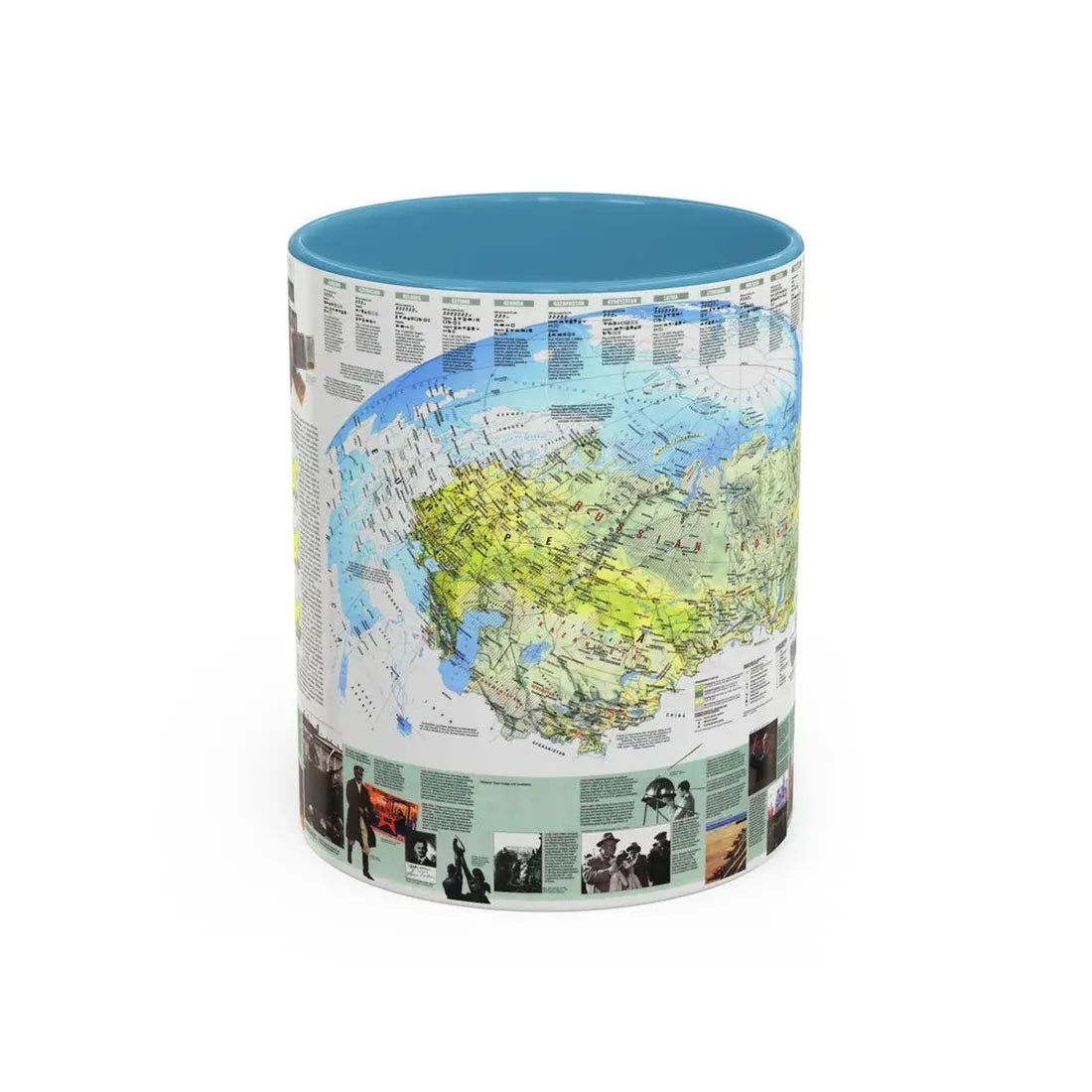 Russia - Communism to Capitalism (1993) (Map) Accent Coffee Mug 11oz Light Blue - Go Mug Yourself