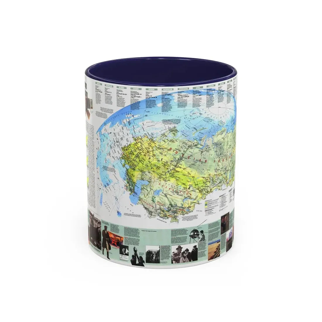 Russia - Communism to Capitalism (1993) (Map) Accent Coffee Mug 11oz Navy - Go Mug Yourself