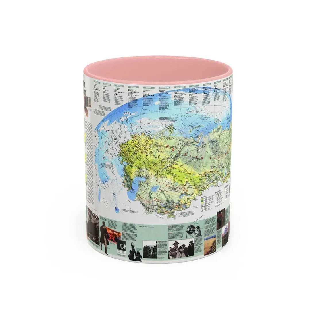 Russia - Communism to Capitalism (1993) (Map) Accent Coffee Mug 11oz Pink - Go Mug Yourself